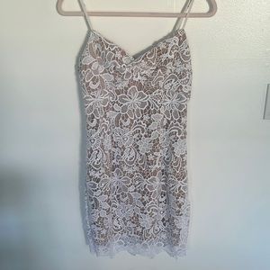 White Floral Lace Guess Dress bachelorette bride bridal